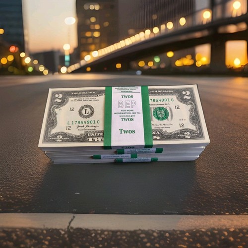 Stack 100 pcs 2 bills - 100, $2